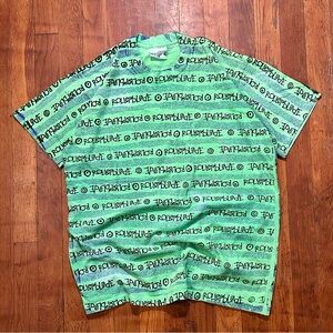 Vintage Big Blade Gear ‘90s Rollerblade Skate AOP Neon Green Graphic T-shirt M